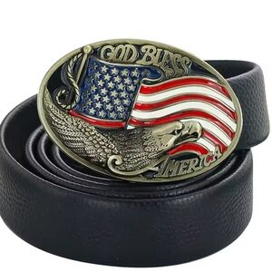 New God bless America eagle American flag belt buckle Choose Color